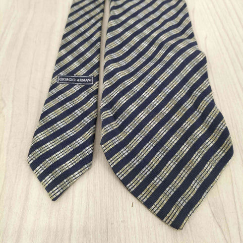 ジョルジオアルマーニ Giorgio Armani ストライプチェック柄 ネクタイ メンズ