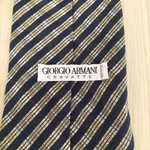 ジョルジオアルマーニ Giorgio Armani ストライプチェック柄 ネクタイ メンズ