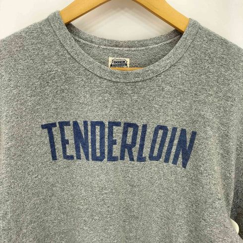 テンダーロイン TENDERLOIN フロントロゴプリント 霜降り クルーネックTシャツ カットソー メンズ M