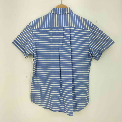 トミーヒルフィガー TOMMY HILFIGER ロゴ刺繍 ボタンダウン ボーダー 半袖シャツ メンズ import:XL