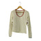 KIJUN U-NECK LONG SLEEVE TOP ステッチデザイン メッシュ 長袖Tシャツ Import レディース L