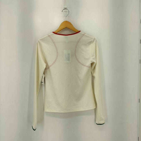 KIJUN U-NECK LONG SLEEVE TOP ステッチデザイン メッシュ 長袖Tシャツ Import レディース L