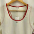 KIJUN U-NECK LONG SLEEVE TOP ステッチデザイン メッシュ 長袖Tシャツ Import レディース L