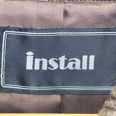 install ウール混 リブニット 波状模様コート レディース 9AR