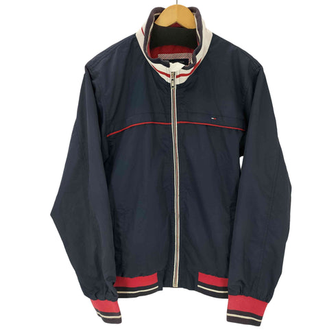 トミーヒルフィガー TOMMY HILFIGER 90S USA製 裏地メッシュ パイピング リブボーダー切替え ブルゾン ジャケット メンズ