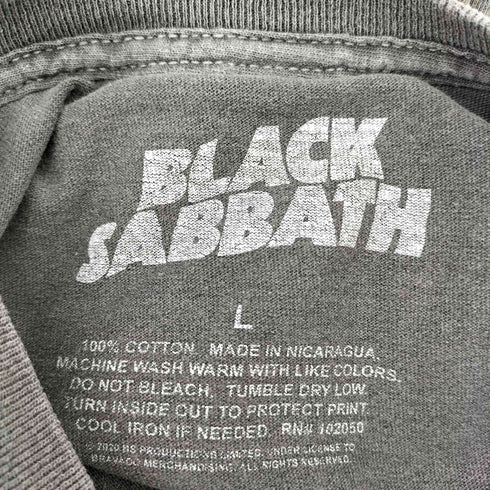 BLACK SABBATH プリントタグ クラック フェードデザイン 半袖Tシャツ カットソー メンズ L