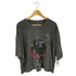 AC DC フロントラメ プリント クロップド半袖Tシャツ カットソー Y2K レディース L/XL