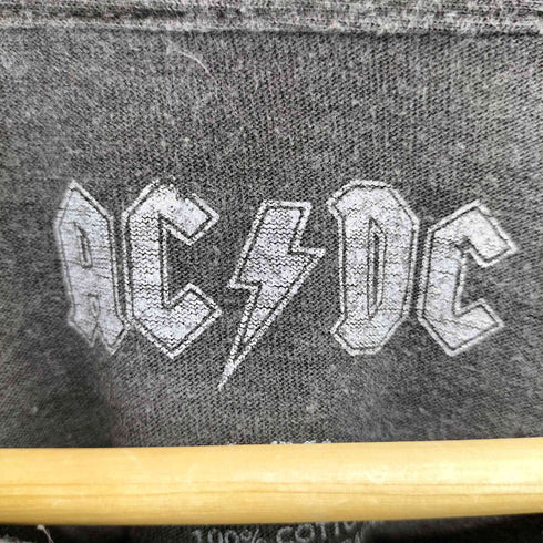 AC DC フロントラメ プリント クロップド半袖Tシャツ カットソー Y2K レディース L/XL
