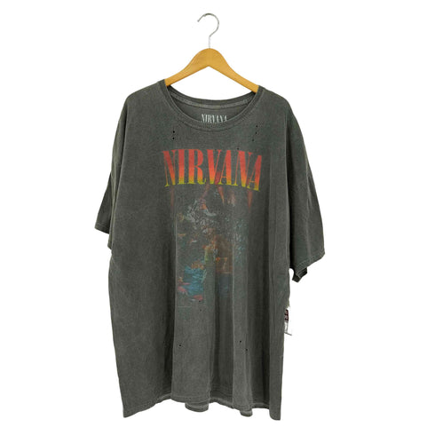 NIRVANA ダメージ加工 クルーネック半袖Tシャツ カットソー Y2K メンズ O/S