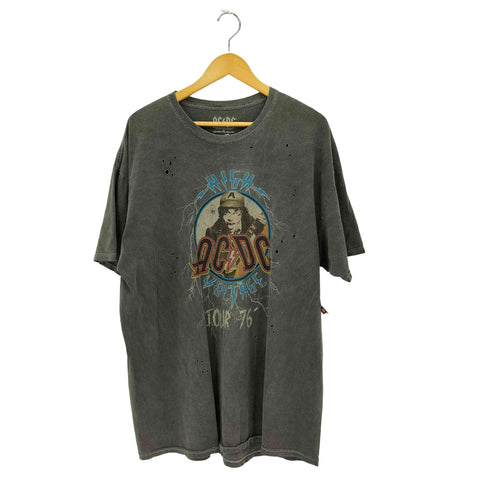 AC DC ダメージデザイン クルーネック半袖Tシャツ カットソー Y2K メンズ