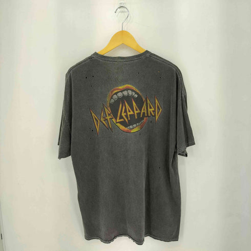 DEF LEPPARD ダメージ加工 クルーネック半袖Tシャツ カットソー Y2K レディース