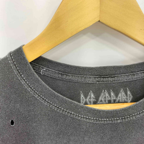 DEF LEPPARD ダメージ加工 クルーネック半袖Tシャツ カットソー Y2K レディース