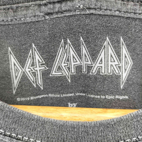 DEF LEPPARD ダメージ加工 クルーネック半袖Tシャツ カットソー Y2K レディース