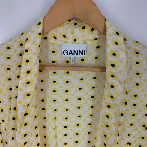 ガニー Ganni イエローフラワーラップドレス レディース JPN:36