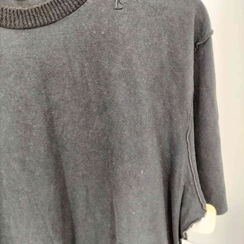 LOCLE インサイドアウト リブデザイン クルーネック 半袖Tシャツ カットソー Import メンズ L
