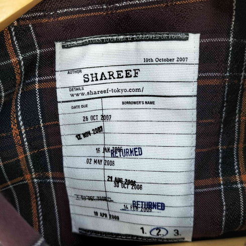 シャリーフ SHAREEF チェックレーヨン 半袖シャツ メンズ JPN:2