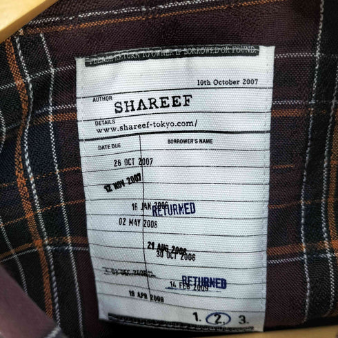 シャリーフ SHAREEF チェックレーヨン 半袖シャツ メンズ JPN:2