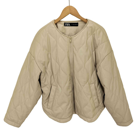 ザラ ZARA フェイクレザー パフジャケット レディース us s