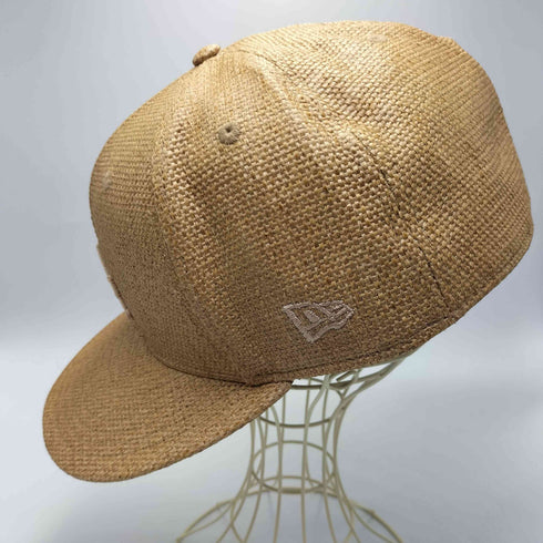 ニューエラ NEW ERA 59FIFTY PAPER カーキー ベースボールチームロゴ刺繍 麦わら ベースボール キャップ メンズ 8 63.5CM