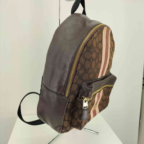 コーチ COACH シグネチャージャガードストライプミディアム チャーリーバックバッグ レディース