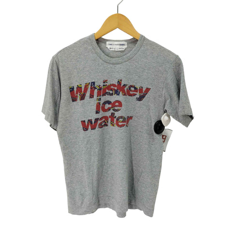 コムデギャルソンシャツ COMME des GARCONS SHIRT Whiskey ice water フロントプリント半袖Tシャツ メンズ JPN:S