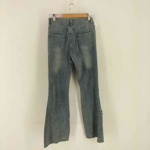 フリルデザイン ブーツカットデニムパンツ Y2K レディース
