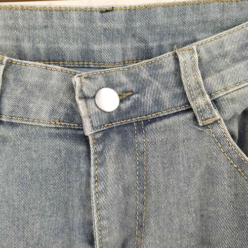 フリルデザイン ブーツカットデニムパンツ Y2K レディース