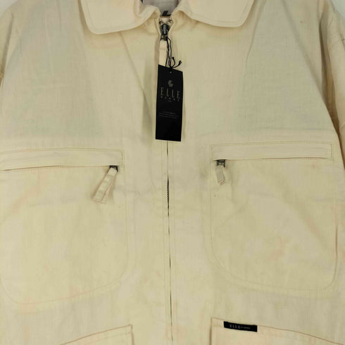 エルオム ELLE HOMME コットンリネン マルチポケット ジップアップジャケット メンズ import:M