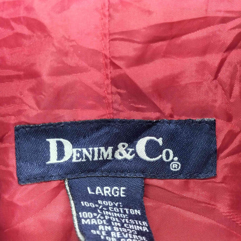 デニムアンドコー Denim&Co デニムステンカラーコート レディース L
