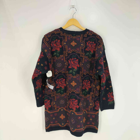 ローラアシュレイ LAURA ASHLEY 90s ウール 花柄 クルーネックニットチュニック レディース import:S