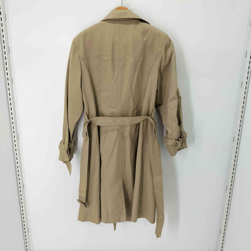 ペリーエリス PERRY ELLIS 裏地 総柄 ベルト付 ダブルブレスト ナイロンコットン トレンチコート レディース