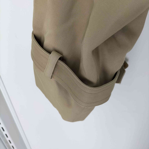 ペリーエリス PERRY ELLIS 裏地 総柄 ベルト付 ダブルブレスト ナイロンコットン トレンチコート レディース