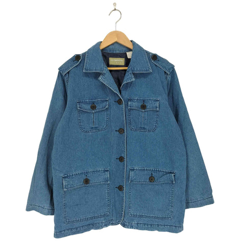 リズ クレイボーン LIZ Claiborne エポレット付デニムカバーオール レディース M