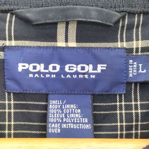 ポロゴルフラルフローレン POLO GOLF RALPH LAUREN 90s 裏地チェック ポニー無 スイングトップ メンズ import:L
