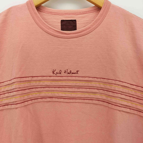 カールヘルム Karl Helmut ロゴ 刺繍 ピンタック S/S クルーネック Tシャツ メンズ JPN:M