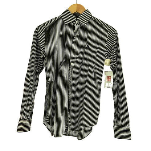 ラルフローレン アールエル RALPH RL LAUREN SLIM FIT ポニー刺繍 ストライプ 長袖シャツ レディース US:4