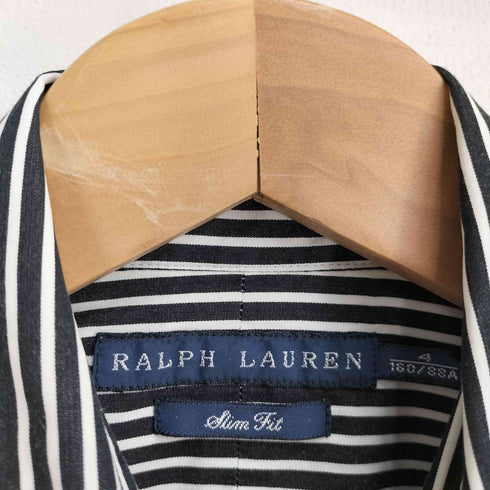 ラルフローレン アールエル RALPH RL LAUREN SLIM FIT ポニー刺繍 ストライプ 長袖シャツ レディース US:4