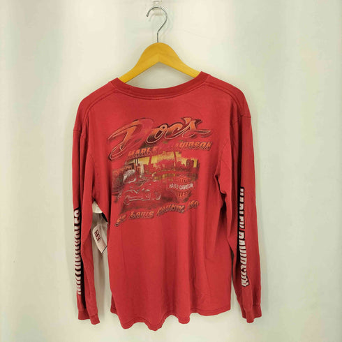 ハーレーダビッドソン HARLEY-DAVIDSON 両面ロゴプリント クルーネック長袖Tシャツ メンズ import:L