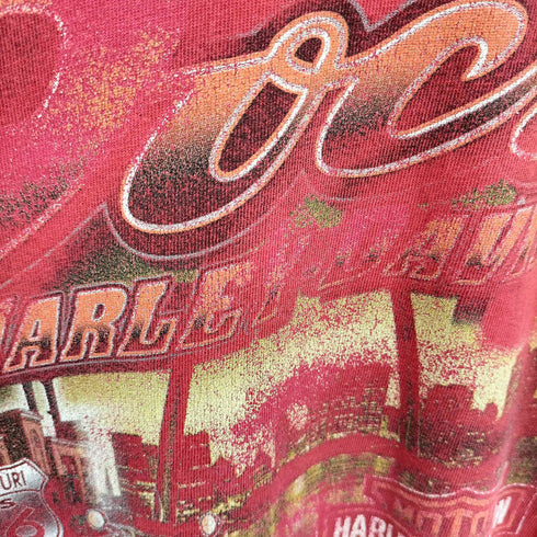 ハーレーダビッドソン HARLEY-DAVIDSON 両面ロゴプリント クルーネック長袖Tシャツ メンズ import:L