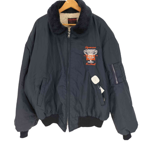 ウェアガード Wear Guard USA製 B-15型 アメフト ロゴ刺繍 裏ボア ジップアップ フライト ジャケット ビッグサイズ メンズ XXXL