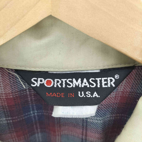 SPORT MASTER USA製 三角タグ 企業ロゴ刺繍 裏地チェック ジップアップ ブルゾン メンズ