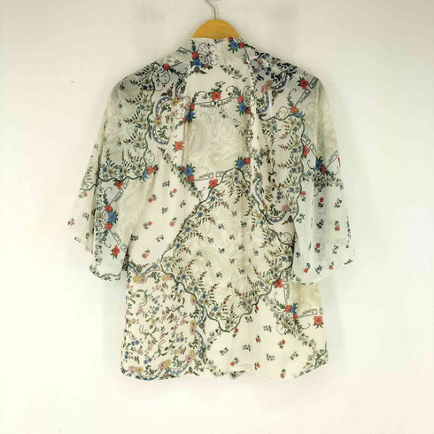 ウエアハウス WAREHOUSE ボタニカル柄 ボウタイブラウス レディース 8