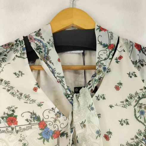 ウエアハウス WAREHOUSE ボタニカル柄 ボウタイブラウス レディース 8