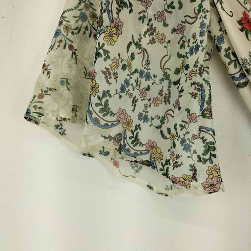 ウエアハウス WAREHOUSE ボタニカル柄 ボウタイブラウス レディース 8