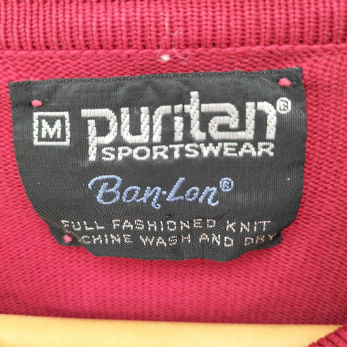 ピューリタン PURITAN 70-80s USA製 Ban-Lon 長袖ニットポロシャツ メンズ M