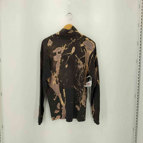 ベーシックエディションズ BASIC EDITIONS USA製 ブリーチデザイン モックネック 長袖Tシャツ カットソー メンズ M