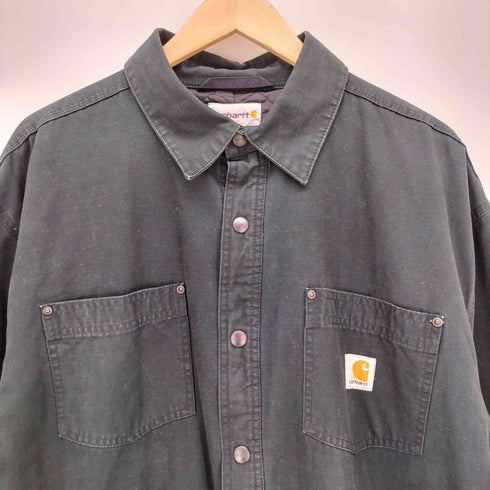 カーハート Carhartt スナップ ボタン 裏地 キルティング ライトダック リップストップ ワーク シャツ ジャケット メンズ import:L