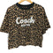 コーチ COACH レオパード カーシヴ シグネチャー クロップド Tシャツ レディース import:M