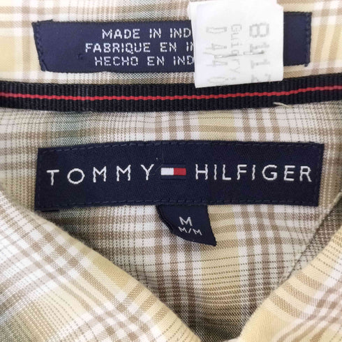 トミーヒルフィガー TOMMY HILFIGER 90S 比翼ボタン レギュラーカラーL/S レーヨンシャツ メンズ import:M