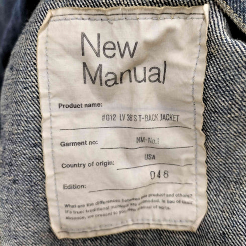 New Manual #012 LV 36’s T-BACK JACKET Edition#048 メンズ FREE